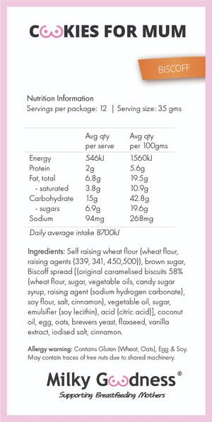 Biscoff Lactation Cookies - Dairy Free
