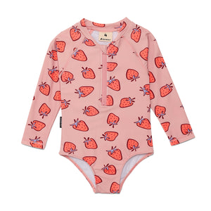 Long Sleeve Swimsuit (Strawberry Splash)