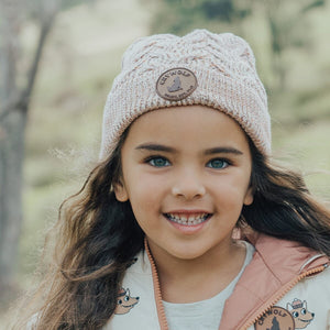 Pom Pom Beanie (Blush Speckle)