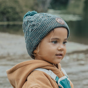 Pom Pom Beanie (Forest Speckle)