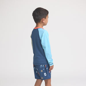 Long Sleeve Rash Vest (Ocean Colourblock)