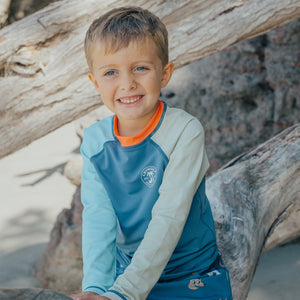 Long Sleeve Rash Vest (Ocean Colourblock)