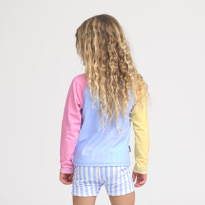 Long Sleeve Rash Vest (Pop Colourblock)
