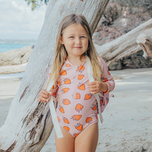 Long Sleeve Swimsuit (Strawberry Splash)