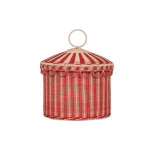 Circus Tent Toy Basket (Red & Straw)