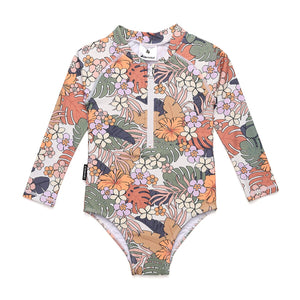 LONG SLEEVE SWIMSUIT - Tropical Floral