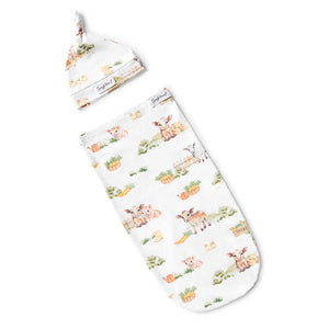 Farm Organic Snuggle Swaddle & Beanie Set