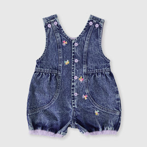 Nina Pastel Petals Denim Romper