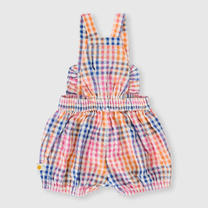Rainbow Gingham Bubble Frill Romper