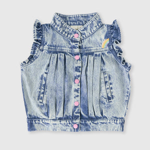 Elodie Embroidered Denim Vest