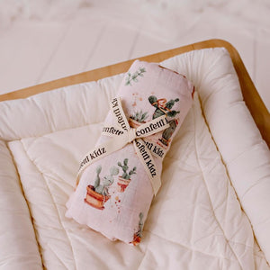 Happy Cactus Muslin Swaddle