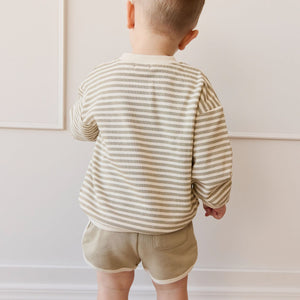 Peyton Sweatshirt (Sandy Brown/Cloud Stripe)