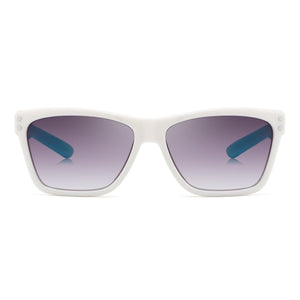 Retro Bold Sunglasses (White/Blue)