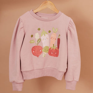 Veggie Crew Placement Puff Sweater