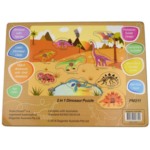 2 in 1 Dinosaur Peg Puzzle