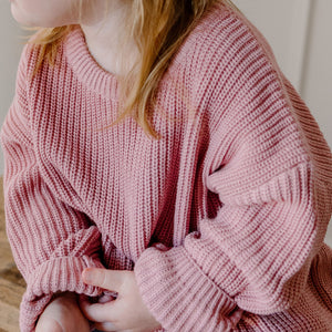 Chunky Cotton Knit Jumper (Rose Pink)