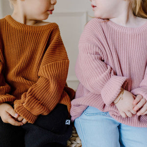 Chunky Cotton Knit Jumper (Terracotta)