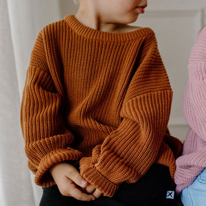 Chunky Cotton Knit Jumper (Terracotta)