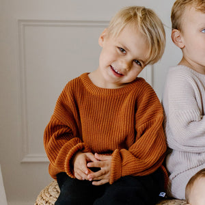 Chunky Cotton Knit Jumper (Terracotta)