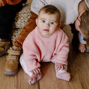 Chunky Cotton Knit Jumper (Baby Pink)