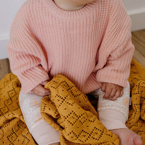 Chunky Cotton Knit Jumper (Baby Pink)