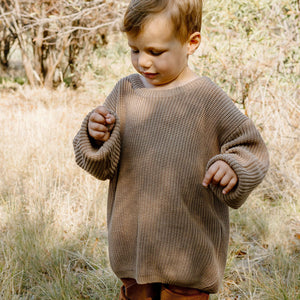 Chunky Cotton Knit Jumper (Latte)