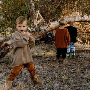 Chunky Cotton Knit Jumper (Latte)