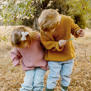 Chunky Cotton Knit Jumper (Mustard)