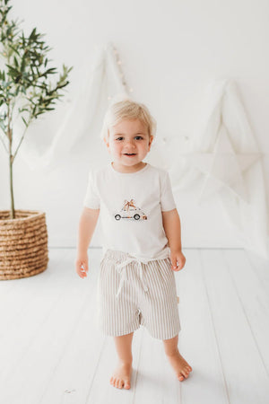 Beetle Bow Tee - Eggnog