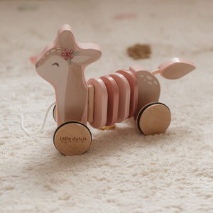 Fairy Garden Pull-Along Wood Deer