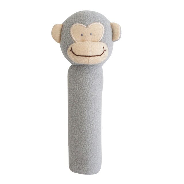 Fleece Monkey Squeaker (Grey)