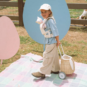 Rattan Bunny Luggy with Lining - Pansy