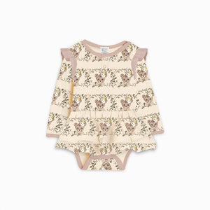 Vintage Teddies LS Onesie Flutter Dress