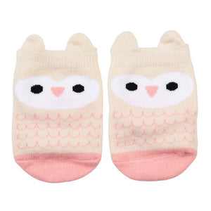 Pink Owl Baby Socks
