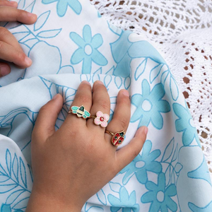 Lady Bug Glitter Rings (3 Piece)