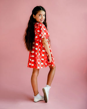 Cherry Check SS Bowie Dress