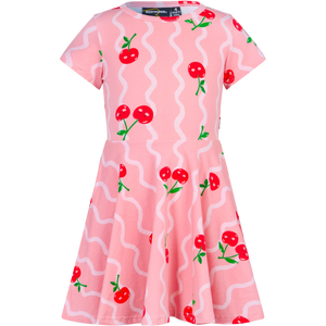 Cherry Squiggles SS Waisted Dress