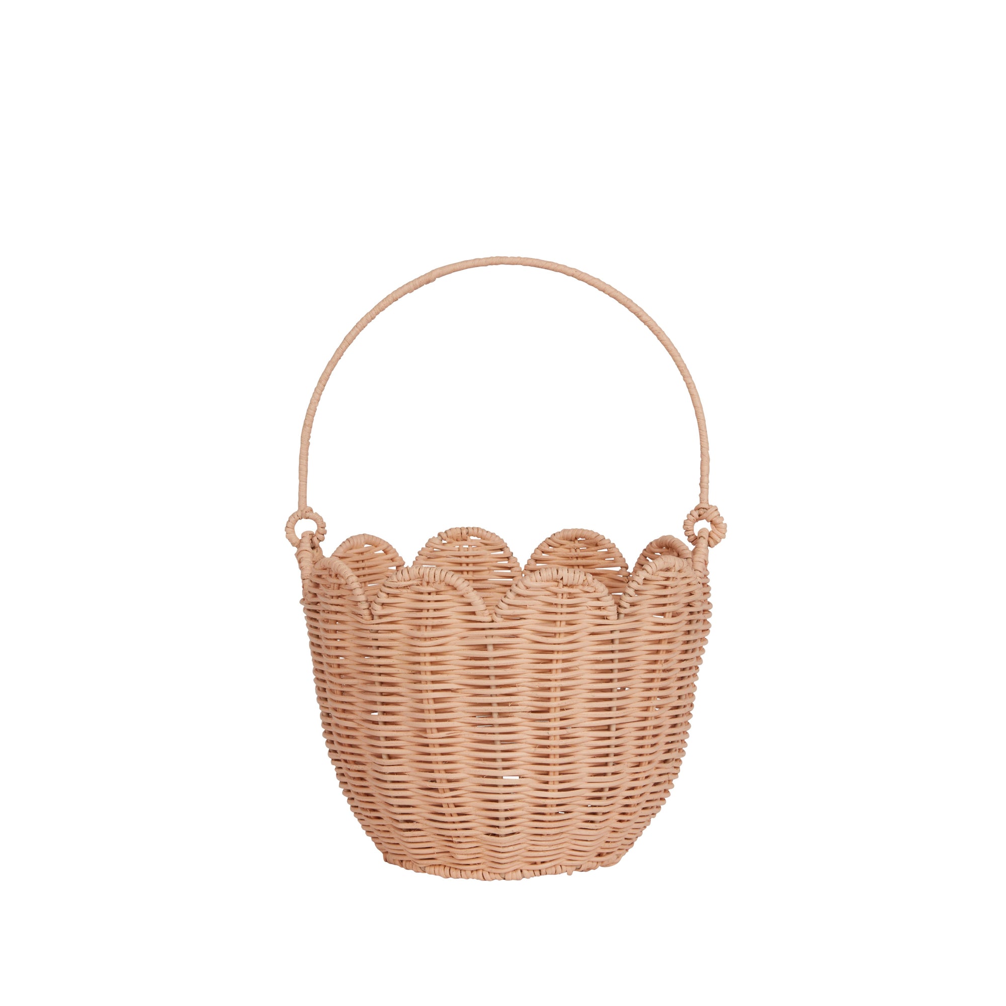 Rattan Tulip Carry Basket (Seashell Pink)