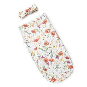 Meadow Organic Snuggle Swaddle & Topknot Set