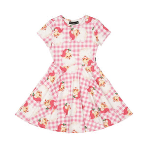 Santa Gingham Waisted Dress