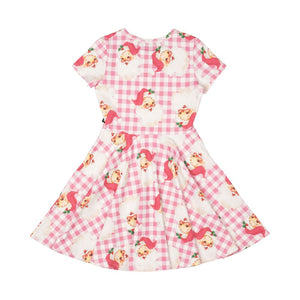 Santa Gingham Waisted Dress
