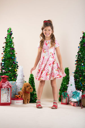 Santa Gingham Waisted Dress