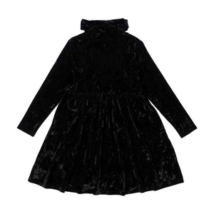 Black Crushed Velvet Dress