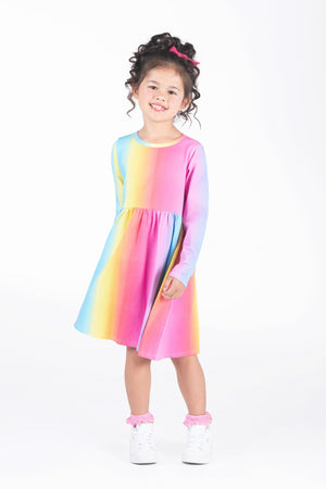 RAINBOW LONG SLEEVE DRESS