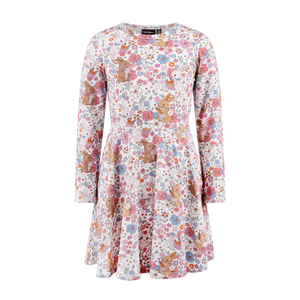 Ditsy Bunny Long Sleeve Waisted Dress