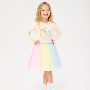 Unicorn Flags Long Sleeve Circus Dress