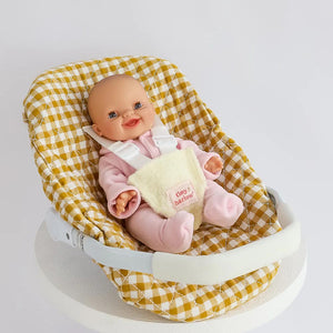 Dolls Car Seat Capsule (Mustard Gingham)