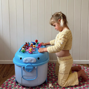 Ride A Long Storage Pig Large (Ice Block Blue)