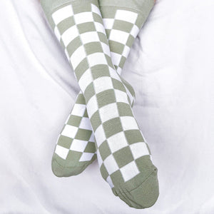 Green Check Adult Socks