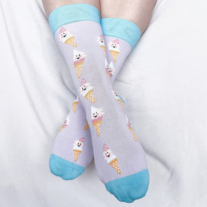 Smiley Ice Cream Adult Socks